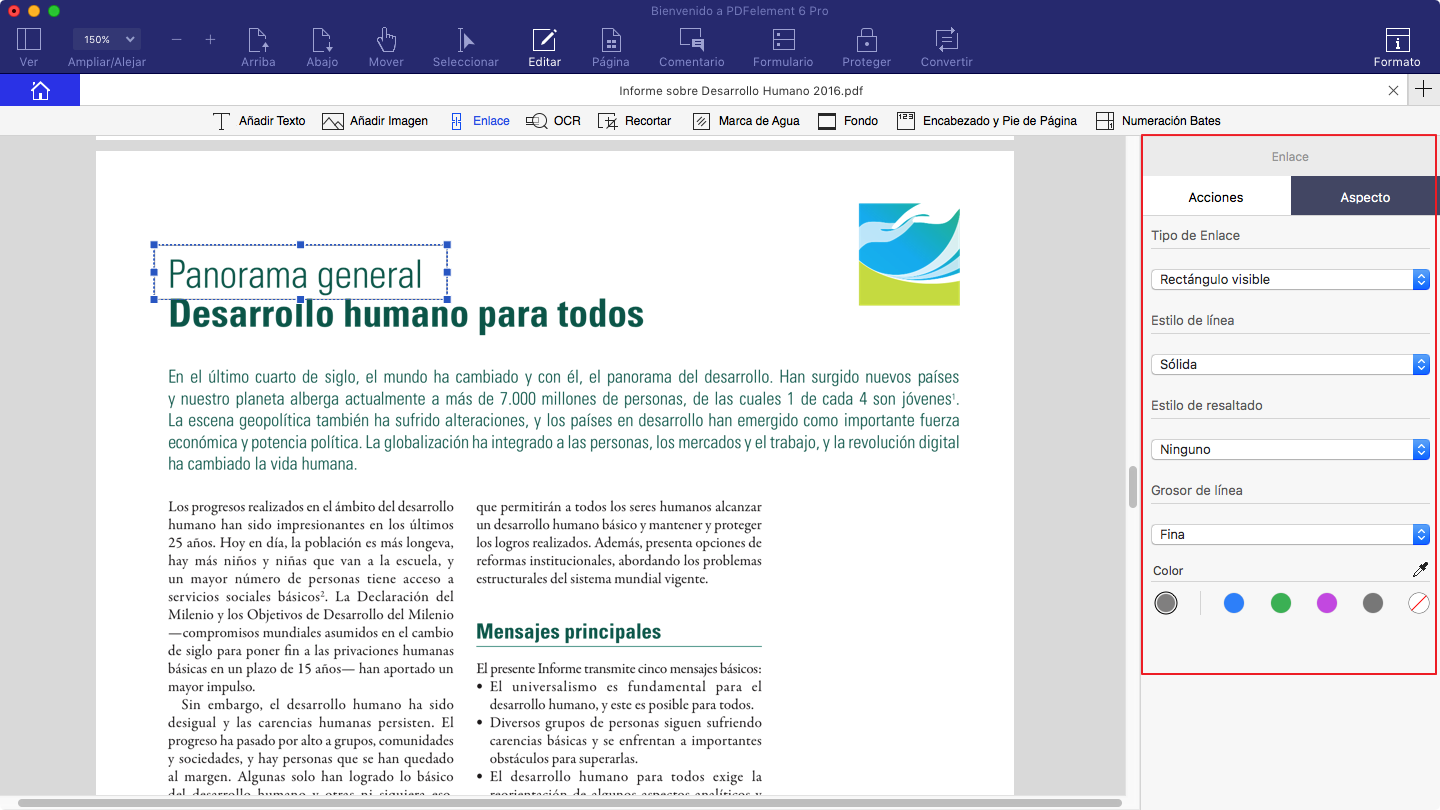 agregar hipervinculo en PDF en Mac