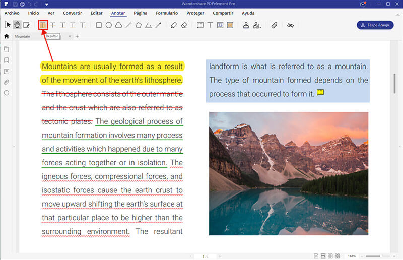 cambiar el color de resaltado en pdf