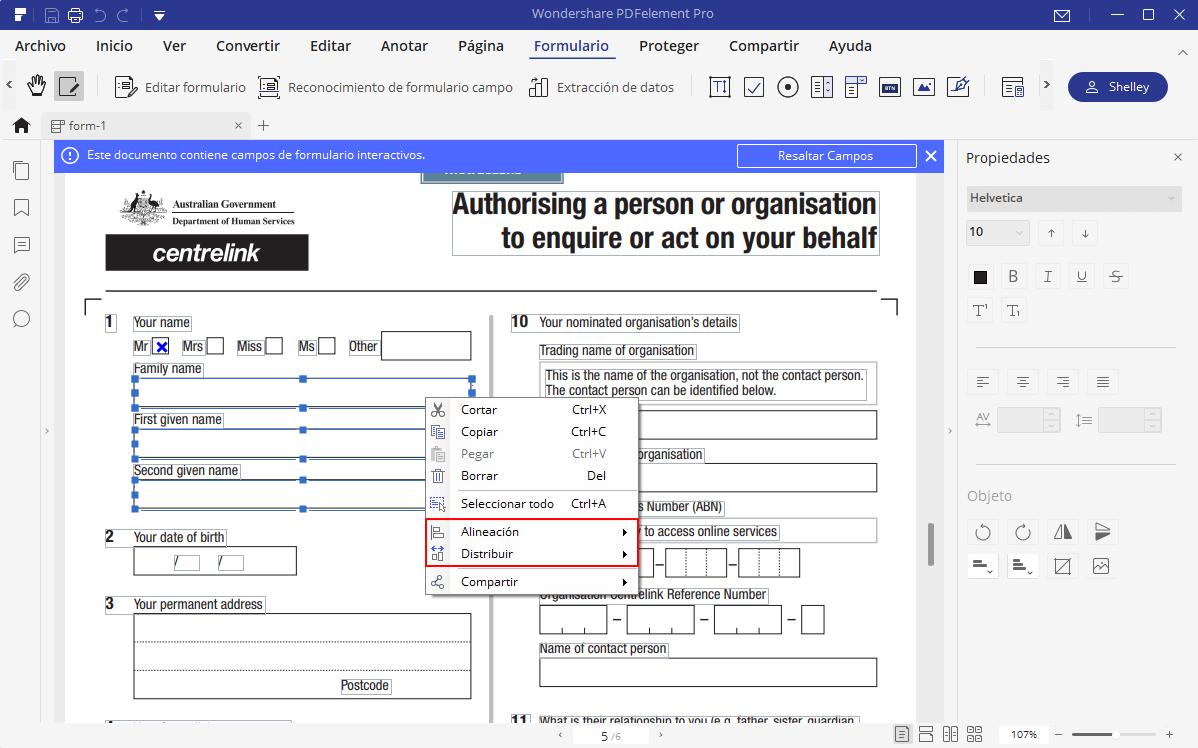 form alignment