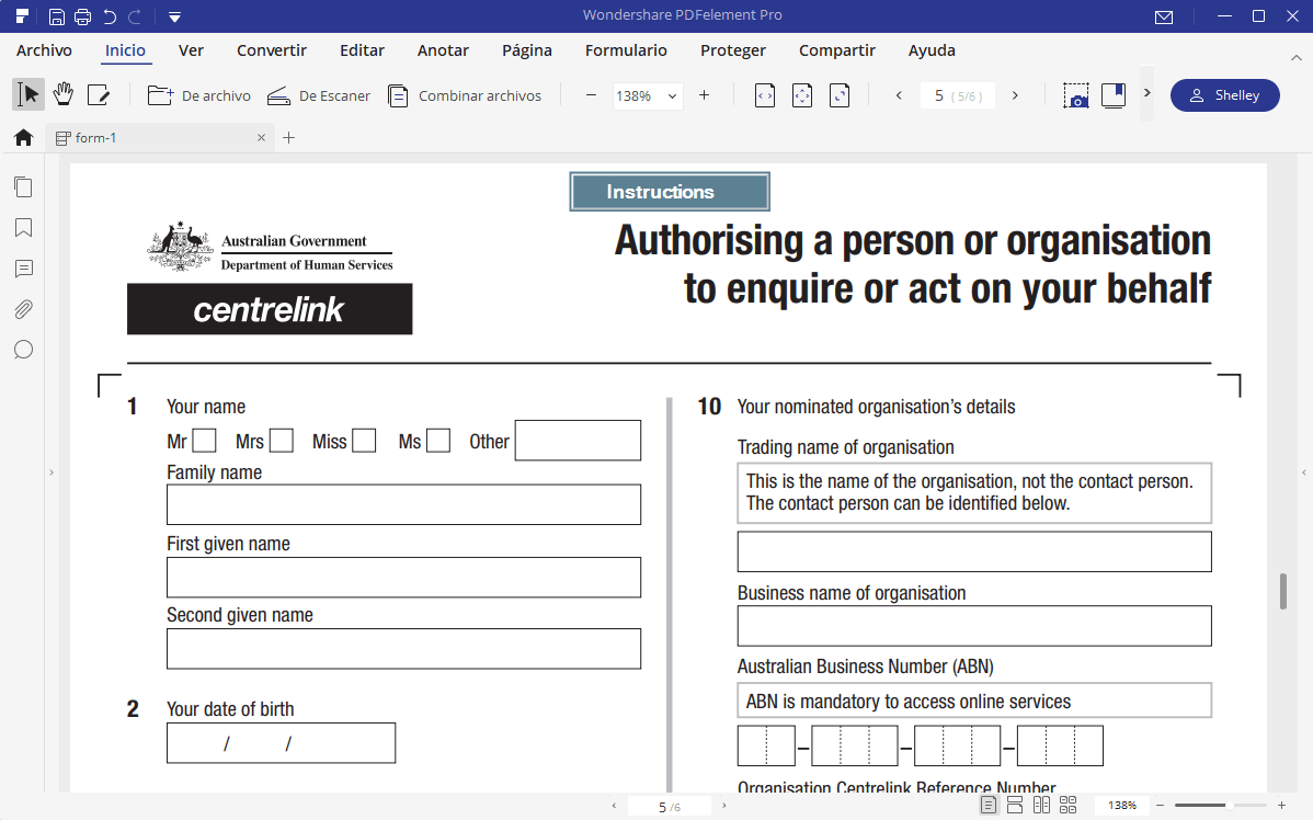 convertir un pdf en un formulario