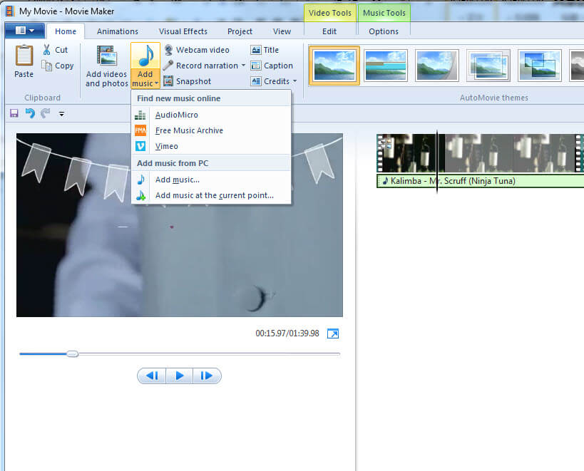 how to add background music to windows dvd maker