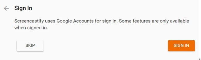 Sign in account or skip 