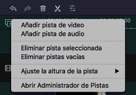  Administrador de pistas de Filmora 9 para Mac