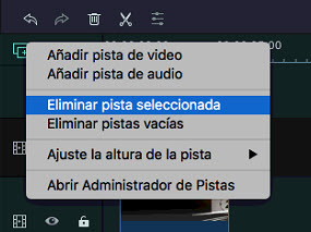   Administrador de pistas de Filmora 9 para Mac