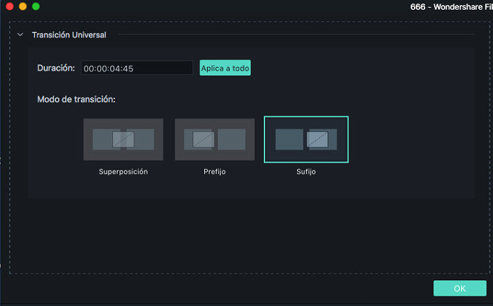   Filmora Mac transition editing