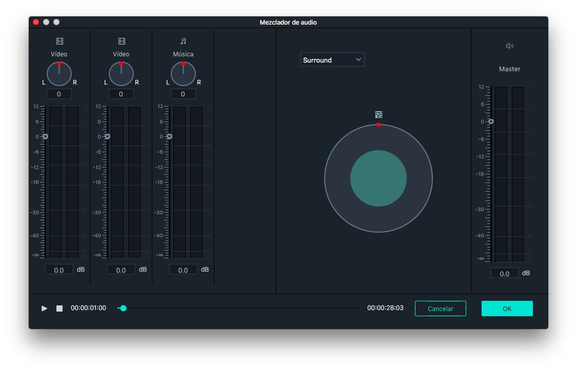   Filmora9 Mezclador de Audio para Mac 