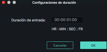 ajustar la duración en Filmora 9 para Mac