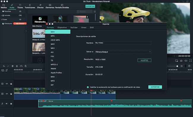 compartir video y audio con la alternativa a sony vegas para mac