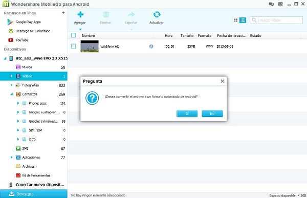 reproduce un video en Android