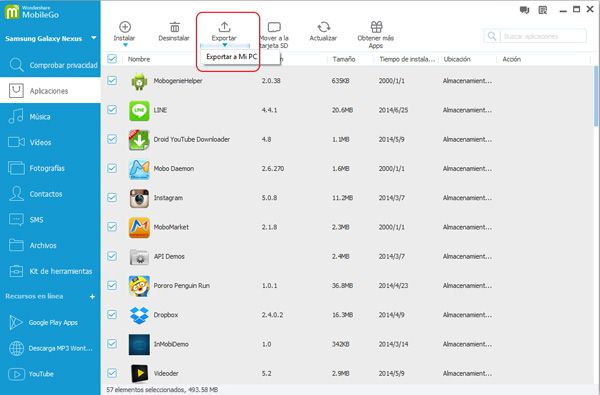 exportar app