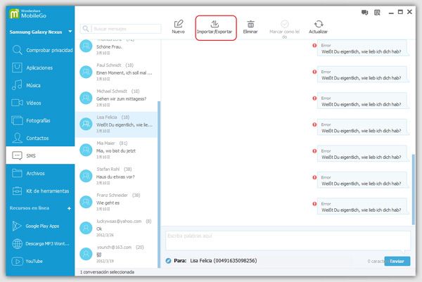 import export sms